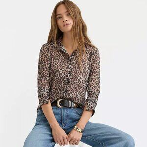 LOFT Leopard Print Mesh Shirt